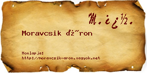Moravcsik Áron névjegykártya