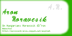 aron moravcsik business card